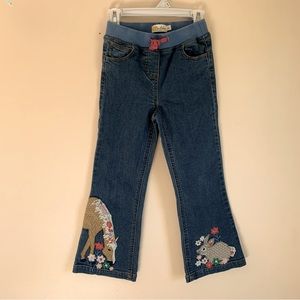 Mini Boden Appliqué Horse & Bunny Jeans
